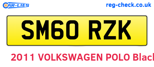 SM60RZK are the vehicle registration plates.