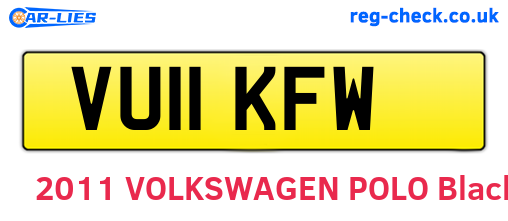 VU11KFW are the vehicle registration plates.