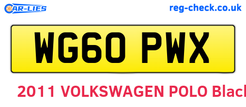WG60PWX are the vehicle registration plates.
