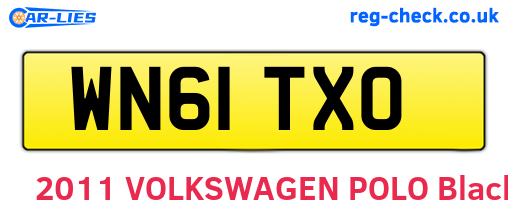WN61TXO are the vehicle registration plates.