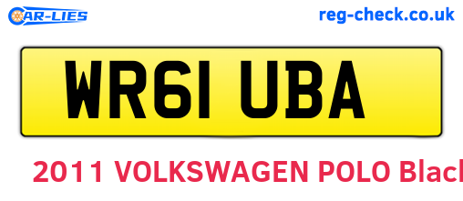 WR61UBA are the vehicle registration plates.