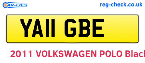YA11GBE are the vehicle registration plates.