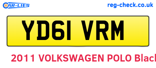 YD61VRM are the vehicle registration plates.