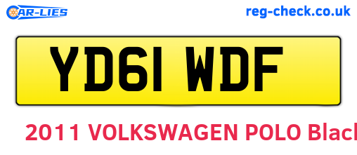 YD61WDF are the vehicle registration plates.