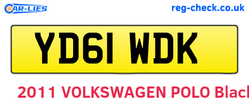 YD61WDK are the vehicle registration plates.