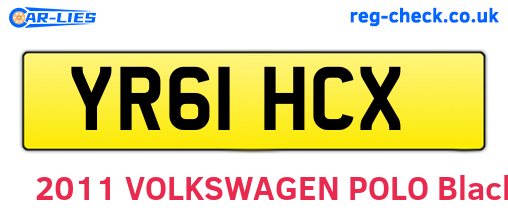 YR61HCX are the vehicle registration plates.