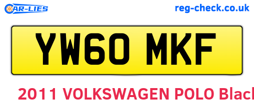 YW60MKF are the vehicle registration plates.