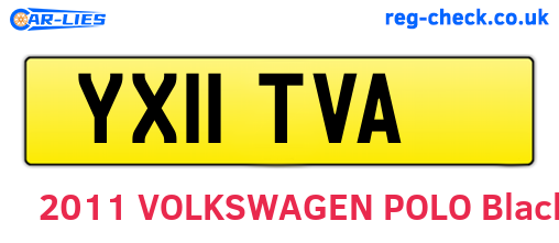 YX11TVA are the vehicle registration plates.