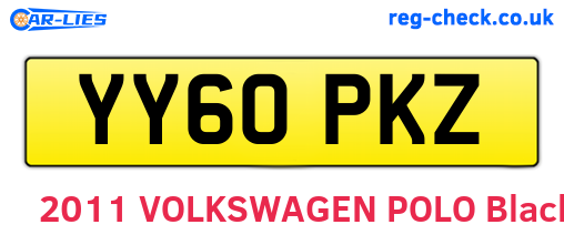 YY60PKZ are the vehicle registration plates.