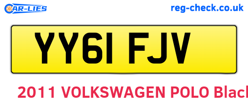 YY61FJV are the vehicle registration plates.