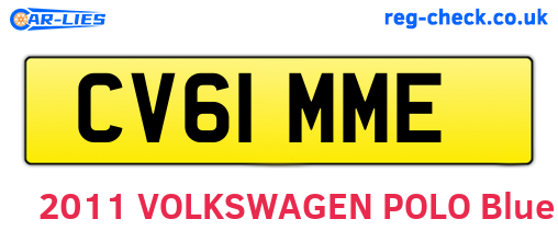 CV61MME are the vehicle registration plates.