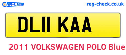 DL11KAA are the vehicle registration plates.