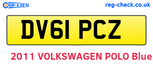 DV61PCZ are the vehicle registration plates.