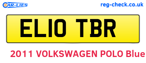 EL10TBR are the vehicle registration plates.