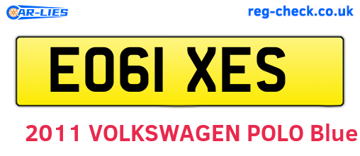EO61XES are the vehicle registration plates.