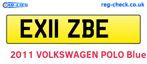EX11ZBE are the vehicle registration plates.