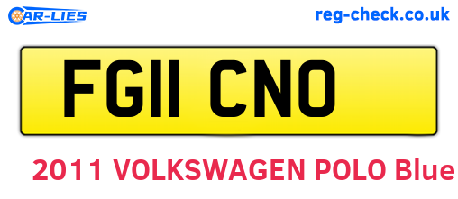FG11CNO are the vehicle registration plates.
