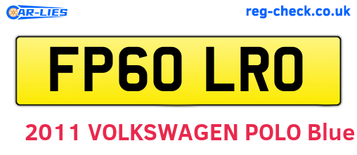 FP60LRO are the vehicle registration plates.