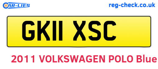 GK11XSC are the vehicle registration plates.