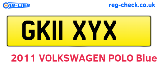 GK11XYX are the vehicle registration plates.