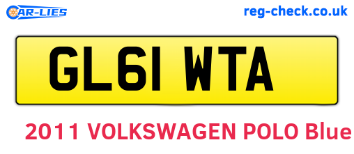GL61WTA are the vehicle registration plates.