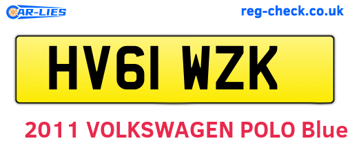 HV61WZK are the vehicle registration plates.