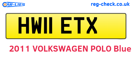 HW11ETX are the vehicle registration plates.