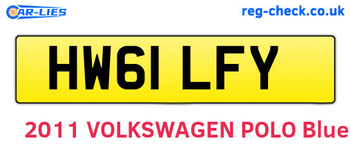 HW61LFY are the vehicle registration plates.