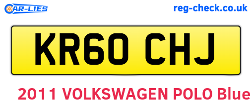 KR60CHJ are the vehicle registration plates.