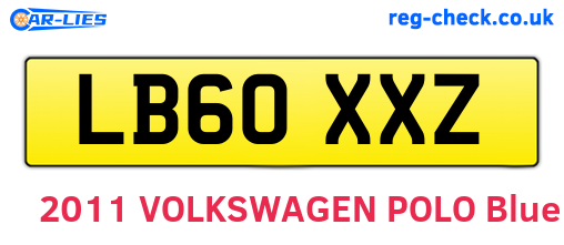 LB60XXZ are the vehicle registration plates.