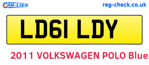 LD61LDY are the vehicle registration plates.
