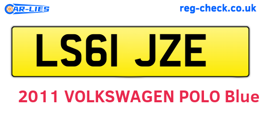 LS61JZE are the vehicle registration plates.