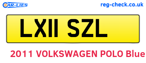 LX11SZL are the vehicle registration plates.
