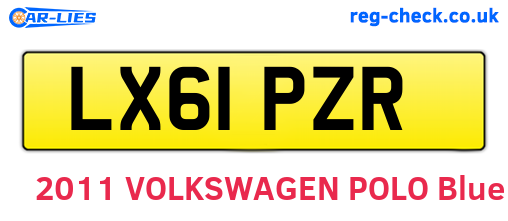 LX61PZR are the vehicle registration plates.