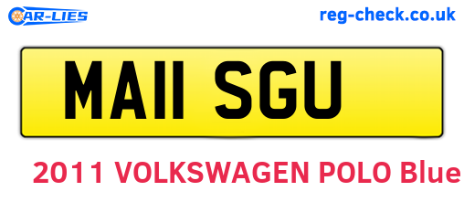 MA11SGU are the vehicle registration plates.