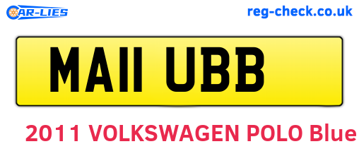 MA11UBB are the vehicle registration plates.