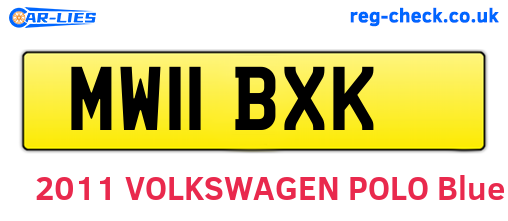 MW11BXK are the vehicle registration plates.