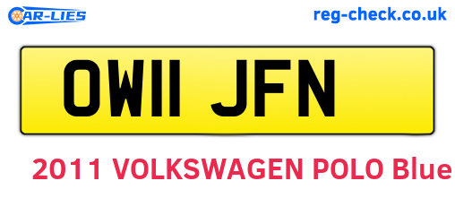 OW11JFN are the vehicle registration plates.