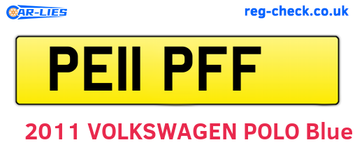 PE11PFF are the vehicle registration plates.