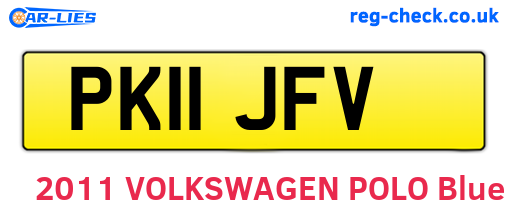 PK11JFV are the vehicle registration plates.