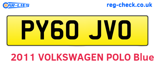 PY60JVO are the vehicle registration plates.