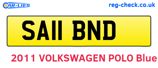 SA11BND are the vehicle registration plates.