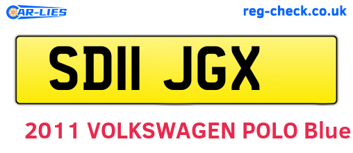 SD11JGX are the vehicle registration plates.