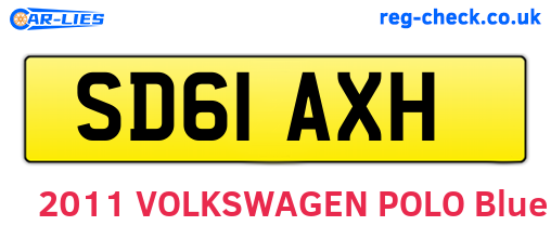 SD61AXH are the vehicle registration plates.