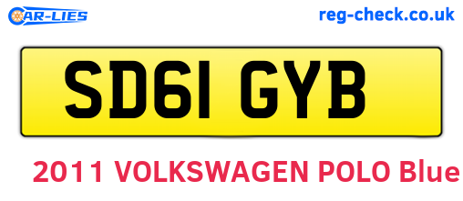 SD61GYB are the vehicle registration plates.