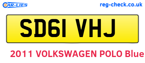 SD61VHJ are the vehicle registration plates.