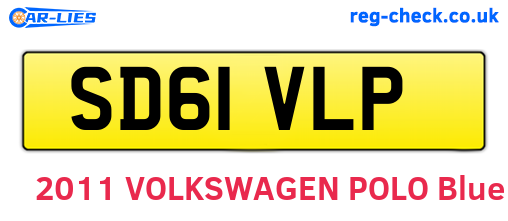 SD61VLP are the vehicle registration plates.