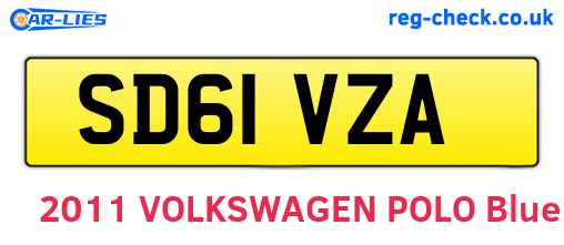 SD61VZA are the vehicle registration plates.