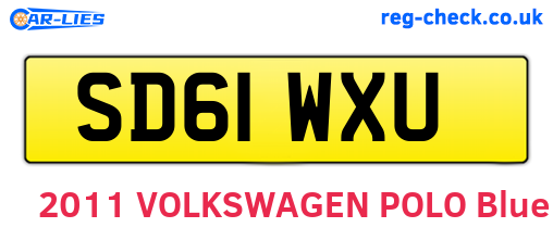 SD61WXU are the vehicle registration plates.