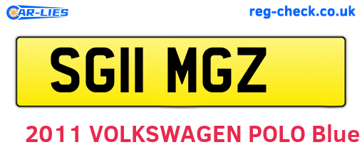 SG11MGZ are the vehicle registration plates.